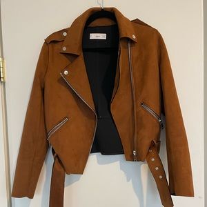 Mango Tan Faux Suede Jacket